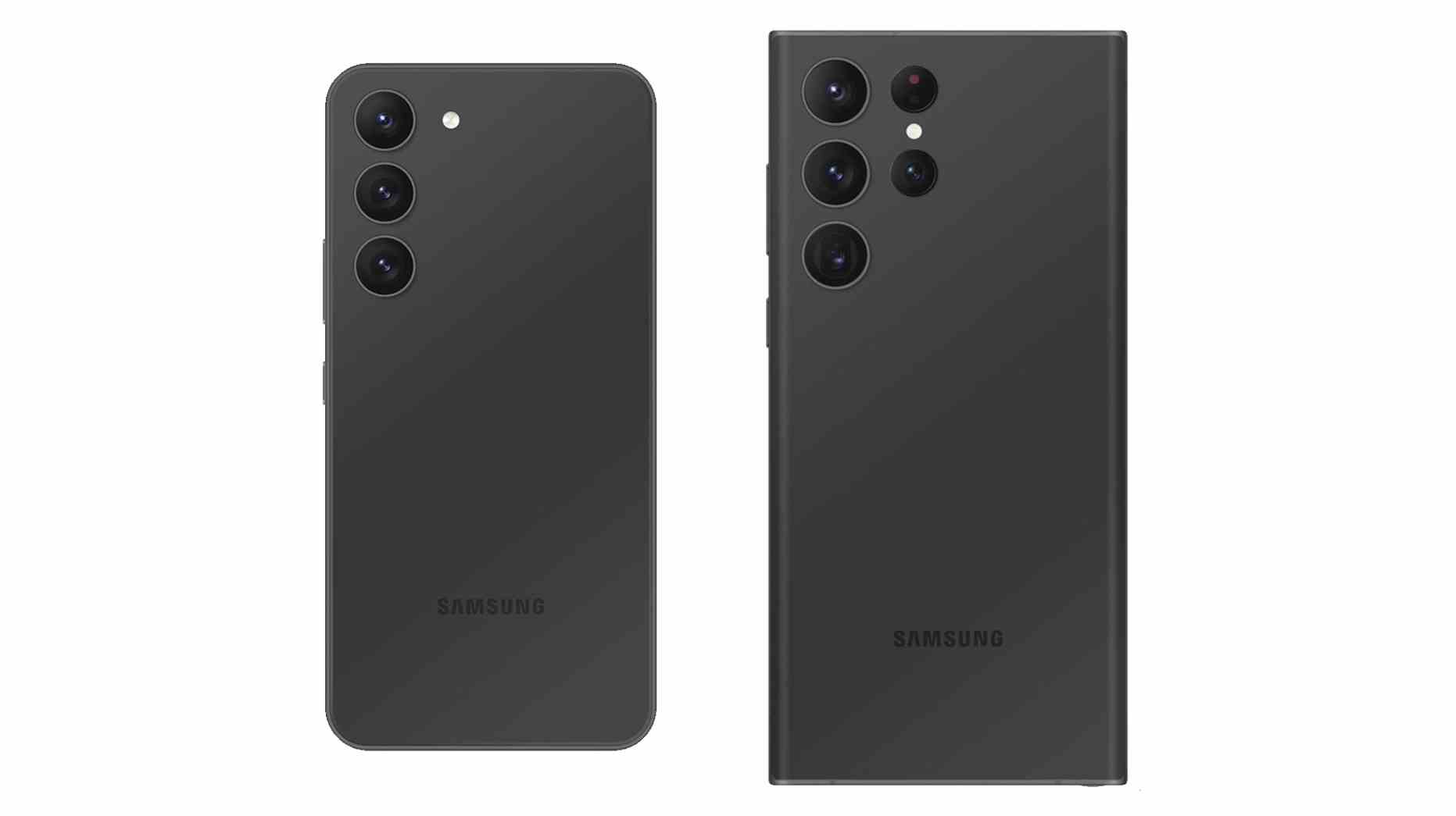 Un rendu divulgué des Galaxy S23 et S23 Ultra en noir