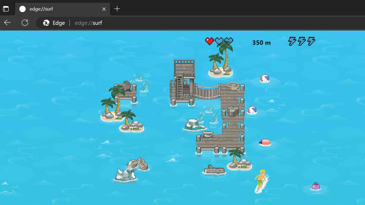 Le jeu de surf caché dans le navigateur Web Edge