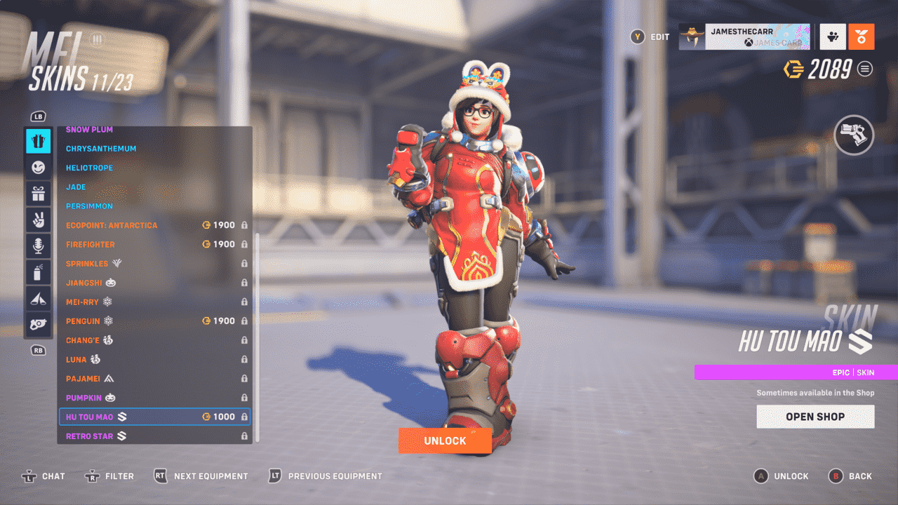 Le skin Mei épique Hu Tou Mao est disponible dans la boutique pour 1 000 pièces pendant l'événement.