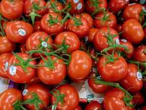 Tomates en vente dans une épicerie.