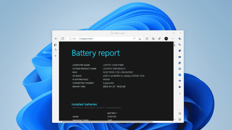 Comment obtenir un rapport sur l’état de la batterie sous Windows 10 ou 11