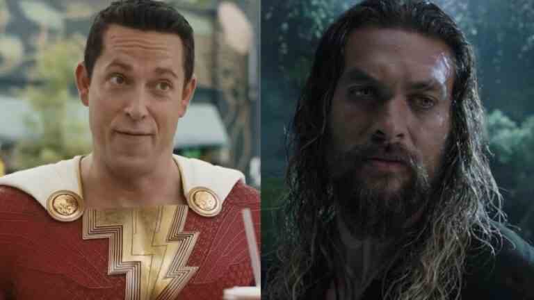 Shazam and Aquaman side by side