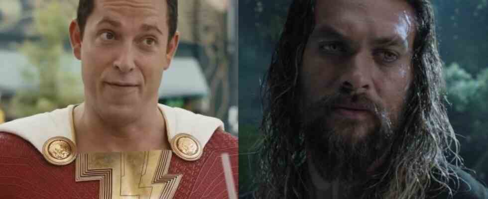 Shazam and Aquaman side by side