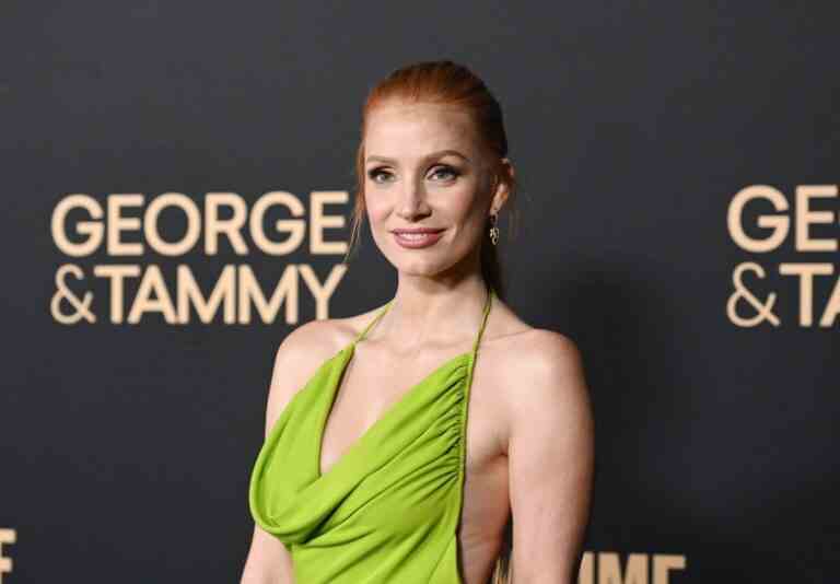 Jessica Chastain at the premiere of Showtime's "George & Tammy" held at Goya Studios on November 21, 2022 in Los Angeles, California. (Photo by Gilbert Flores/Variety via Getty Images)