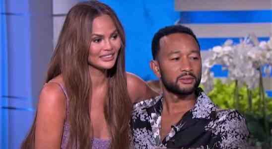 Chrissy Teigen and John Legend on The Ellen DeGeneres Show.