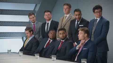 l'apprenti s17, kevin, reece, bradley, avi, gregory, marque, simba, sohail, joseph, garçons dans la salle du conseil, fremantlemedia ltd, na