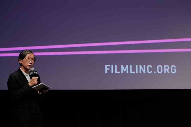 NEW YORK, NEW YORK - SEPTEMBER 28: Director of Programming at the Film Society of Lincoln Center Dennis Lim introduces the premiere of "The Bloody Child" at The Film Society of Lincoln Center at the Walter Reade Theatre on September 28, 2021 in New York City. (Photo by Michael Loccisano/Getty Images)