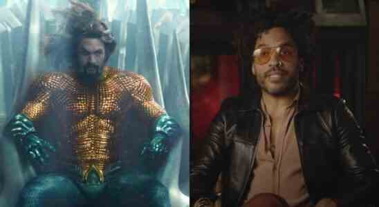 Jason Momoa in Aquaman and The Lost Kingdom and Lenny Kravitz in Star, side by side.