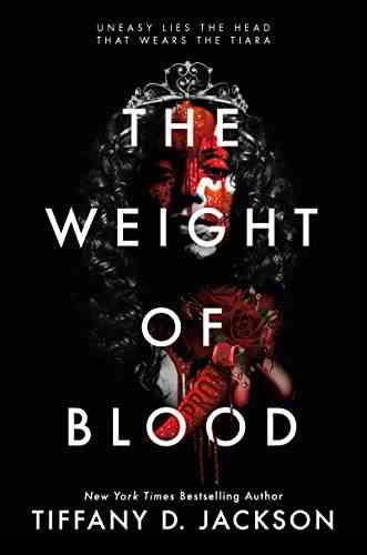 couverture de The Weight of Blood de Tiffany D. Jackson ;  photo en noir et blanc d'une reine du bal noire trempée de sang rouge