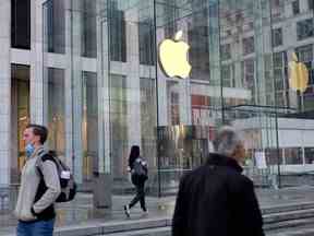 Le magasin phare d'Apple Inc. à New York, États-Unis