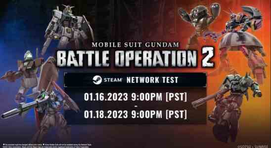 Mobile Suit Gundam: Battle Operation 2 Test du réseau PC du 16 au 18 janvier