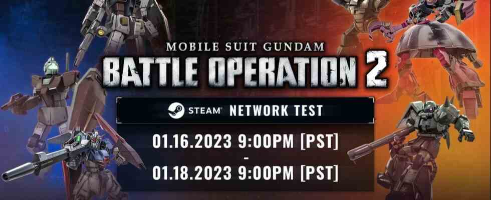 Mobile Suit Gundam: Battle Operation 2 Test du réseau PC du 16 au 18 janvier