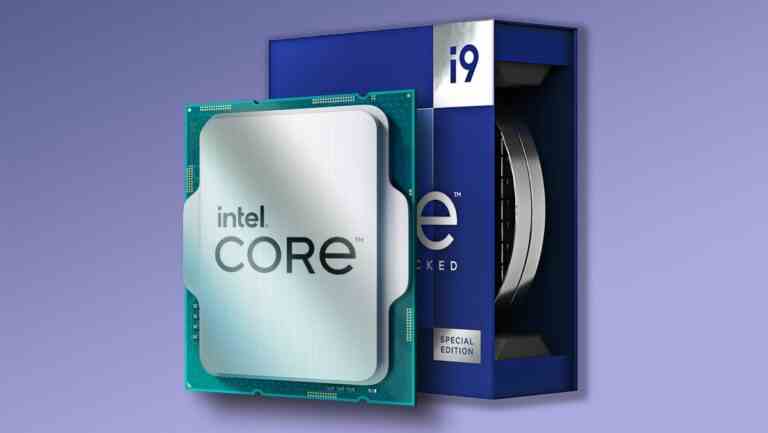 Intel Core i9 13900K Raptor Lake chip on a promotional box