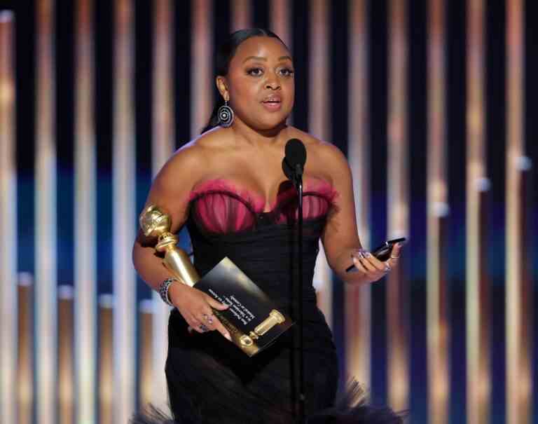 Quinta Brunson de la meilleure actrice aux Golden Globes de 2023 pour Abbott Elementary