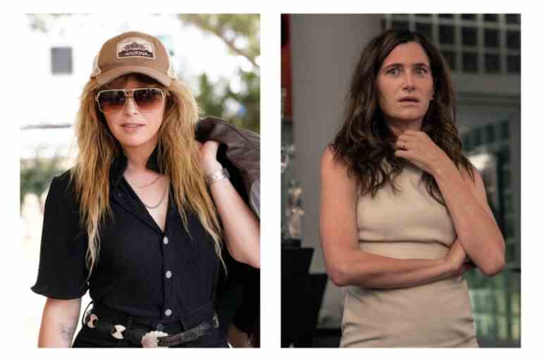 Natasha Lyonne in "Poker Face" and Kathryn Hahn in "Glass Onion"