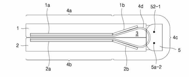 Image de la conception brevetée de charnière goutte d'eau de Samsung