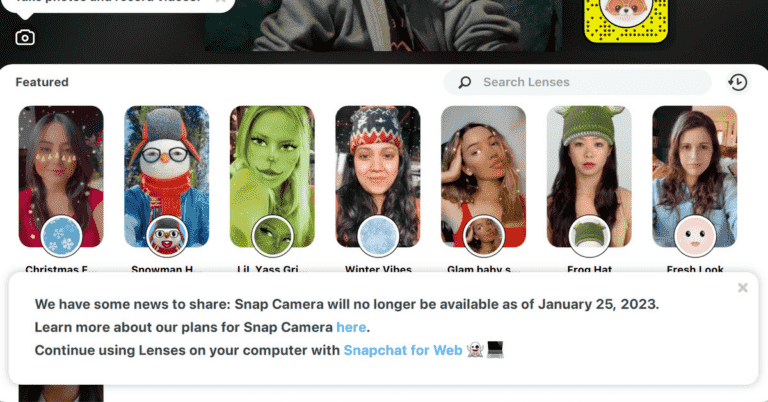 Snap ferme Snap Camera, qui met des filtres sympas sur vos appels Zoom