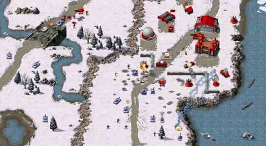 An image showing a sprawling Soviet base in Command and Conquer Remastered.