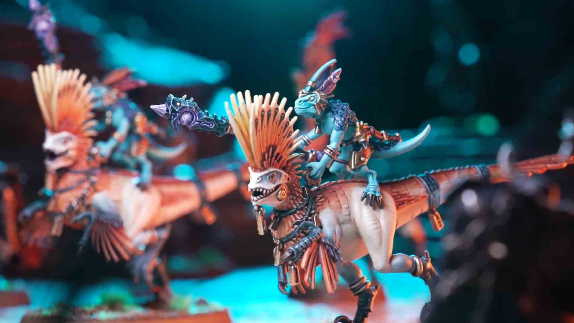 Warhammer Age of Sigmar Raptadon Hunters équitation en formation sur la table