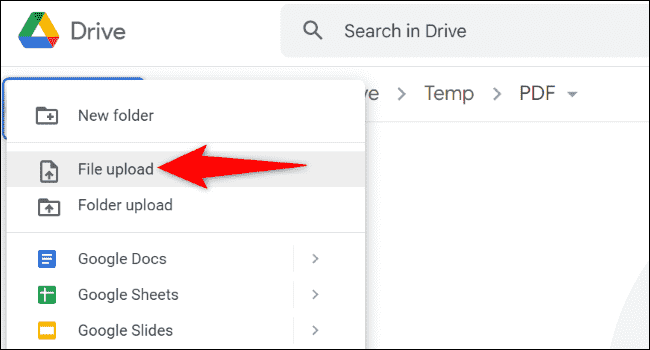 Sélectionnez Fichier > Nouveau téléchargement. » width= »650″ height= »350″ src= »/pagespeed_static/1.JiBnMqyl6S.gif » onload= »pagespeed.lazyLoadImages.loadIfVisibleAndMaybeBeacon(this); » onerror= »this.onerror=null;pagespeed.lazyLoadImages.loadIfVisibleAndMaybeBeacon(this); »/></p>
<p>Dans la fenêtre qui s’ouvre, accédez à votre fichier PDF et double-cliquez dessus. Une fois votre fichier téléchargé, cliquez dessus avec le bouton droit de la souris et choisissez « Obtenir le lien ».</p>
<p><img decoding=