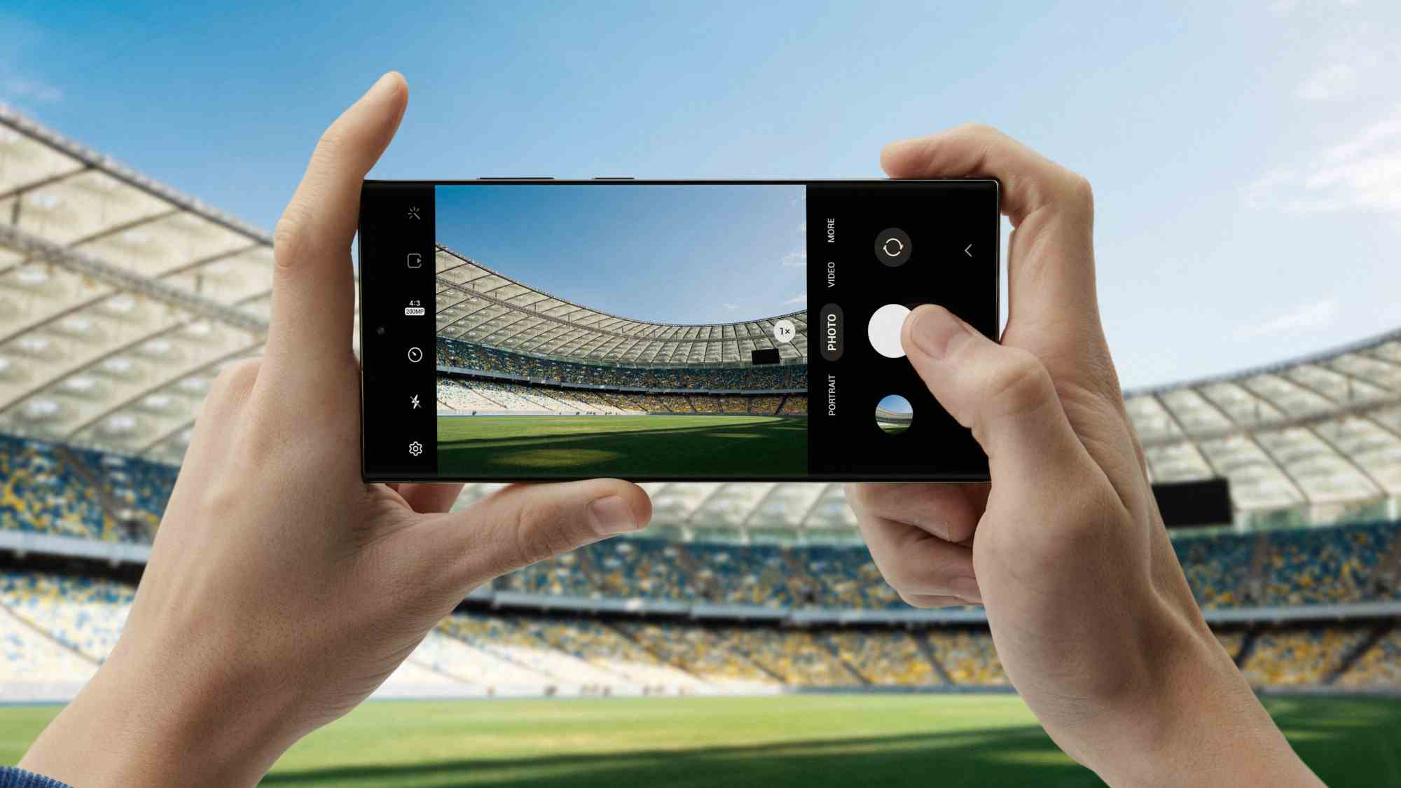 image de presse galaxy s23 ultra montrant l'interface utilisateur de l'appareil photo