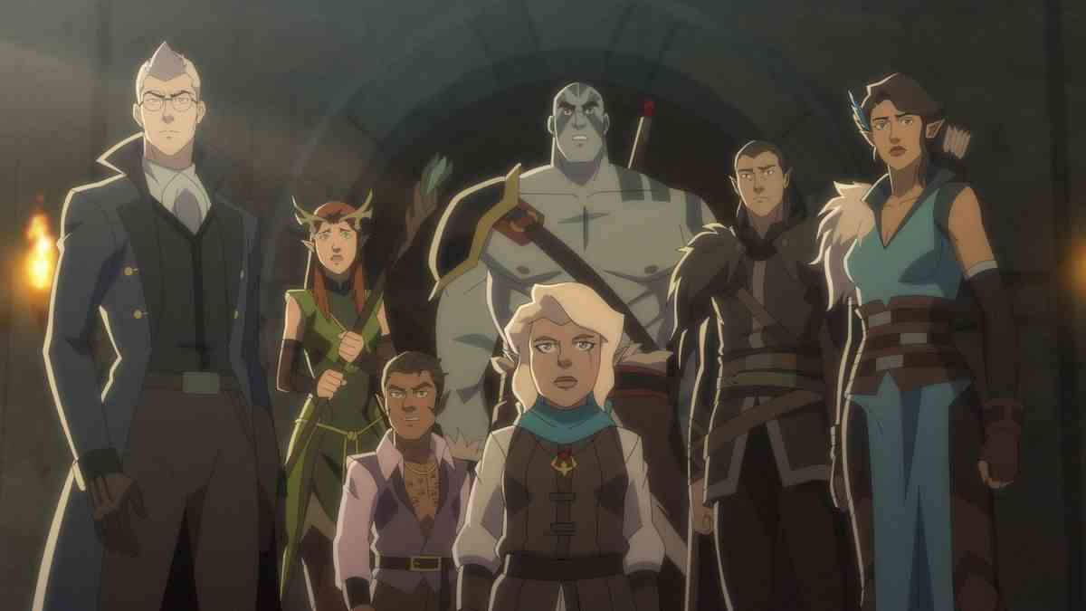 La troupe de Vox Machina telle que représentée dans la saison 2 de la série de streaming Prime Video d'Amazon The Legend of Vox Machina.