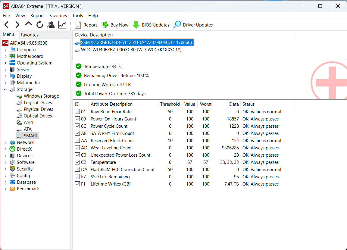 Santé du SSD sous Windows