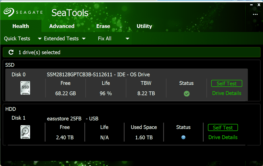 Santé du SSD sous Windows