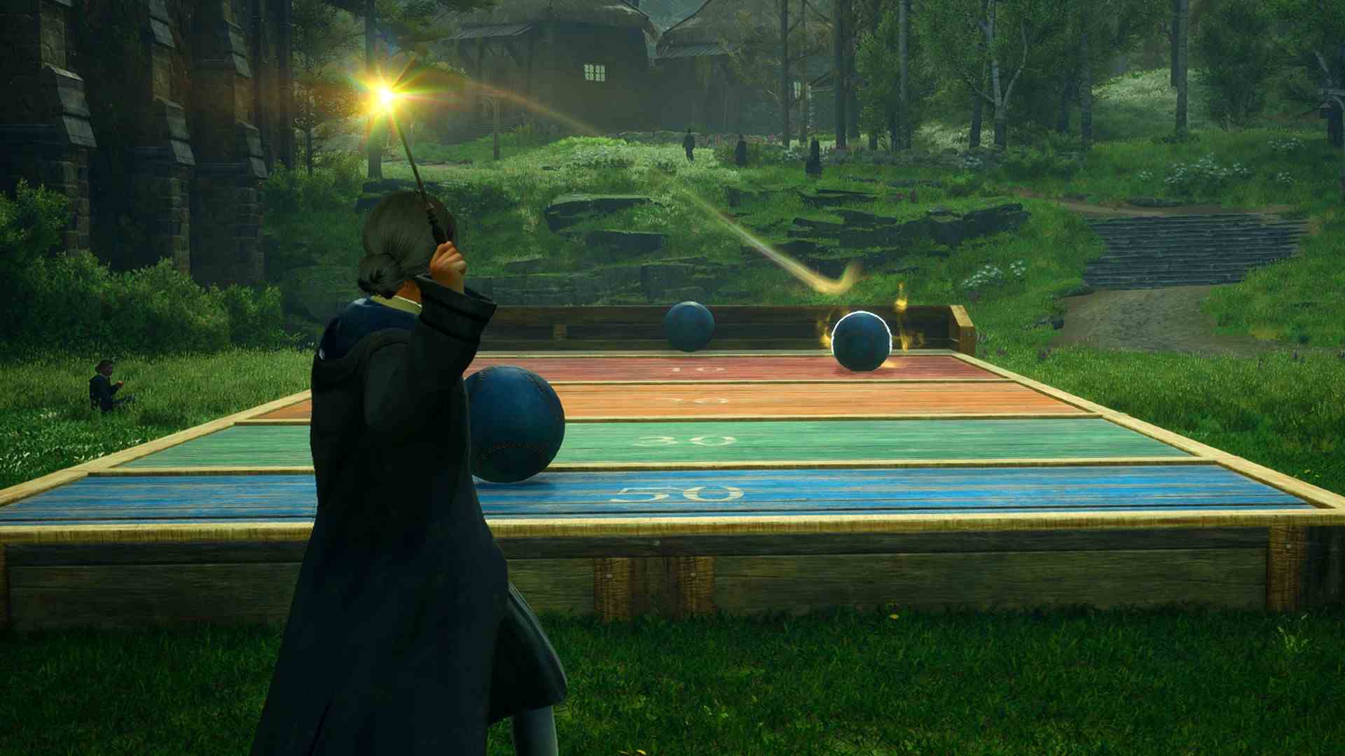 Revue Hogwarts Legacy: une image de Summoner's Court du jeu Harry Potter