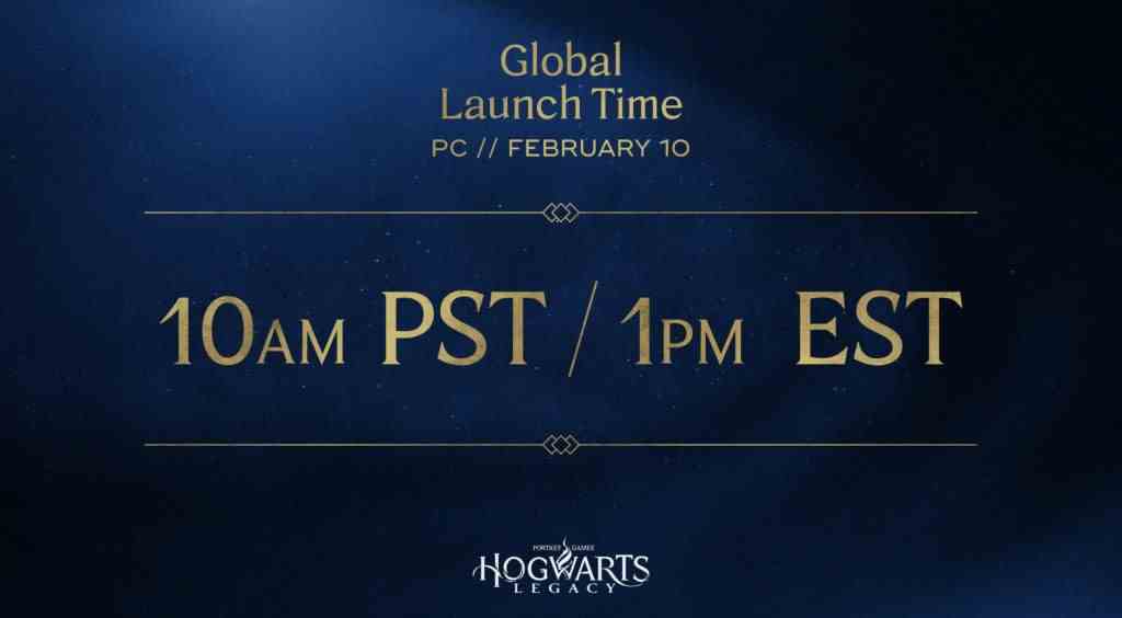 Heures de lancement de Hogwarts Legacy PC