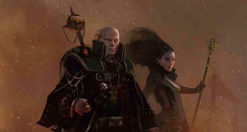 Gregor Eisenhorn, dans l'art de la trilogie de livres Black Library avec lui.