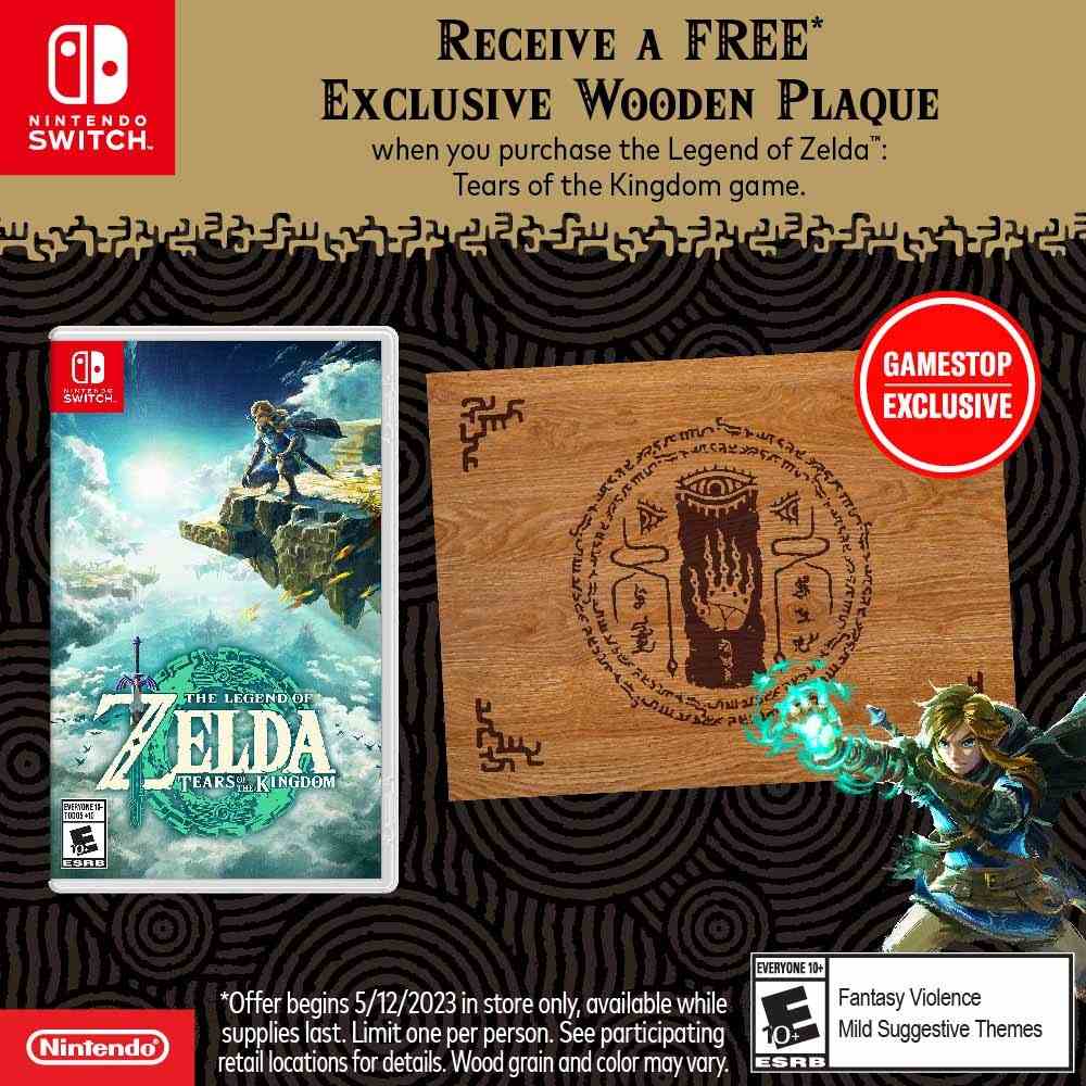 Bonus de précommande de Zelda Tears of the Kingdom GameStop