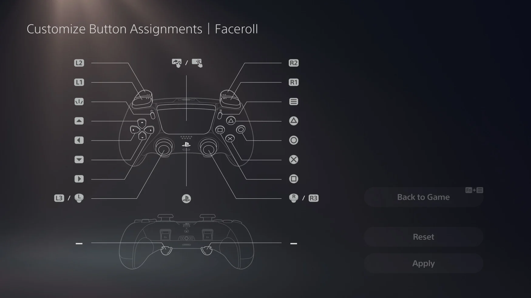 Dans le menu des paramètres de la PS5, vous pouvez facilement faire des choses comme remapper les boutons de l'Edge ou créer un certain nombre de préréglages rapides. 