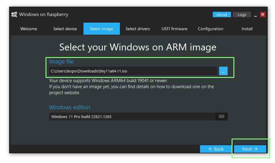 Tiny11 pour Arm64 sur Raspberry Pi 4