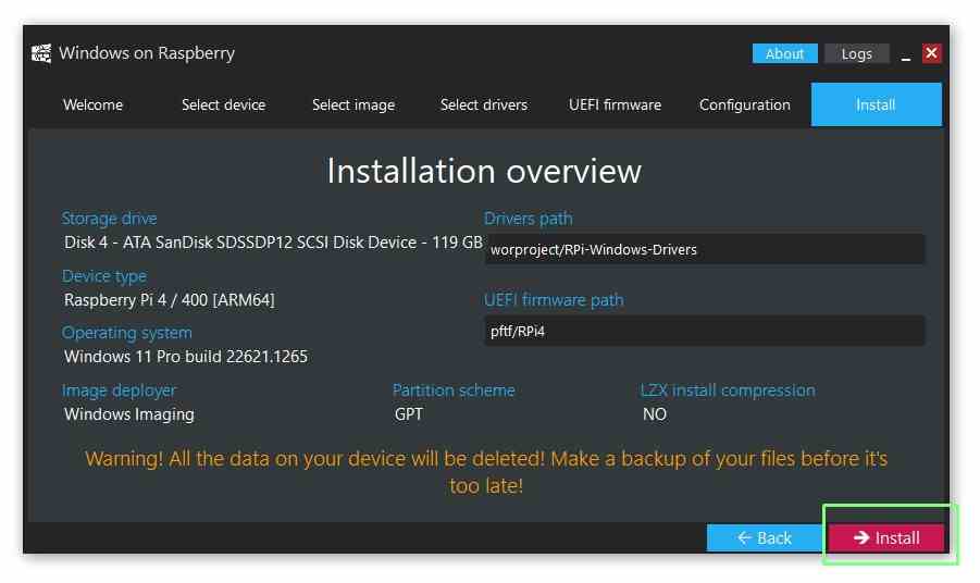 Tiny11 pour Arm64 sur Raspberry Pi 4