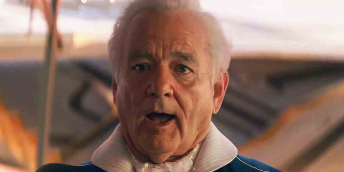 Bill Murray en gros plan avec la bouche grande ouverte en tant que Lord Krylar du royaume quantique dans Ant-Man and the Wasp: Quantumania