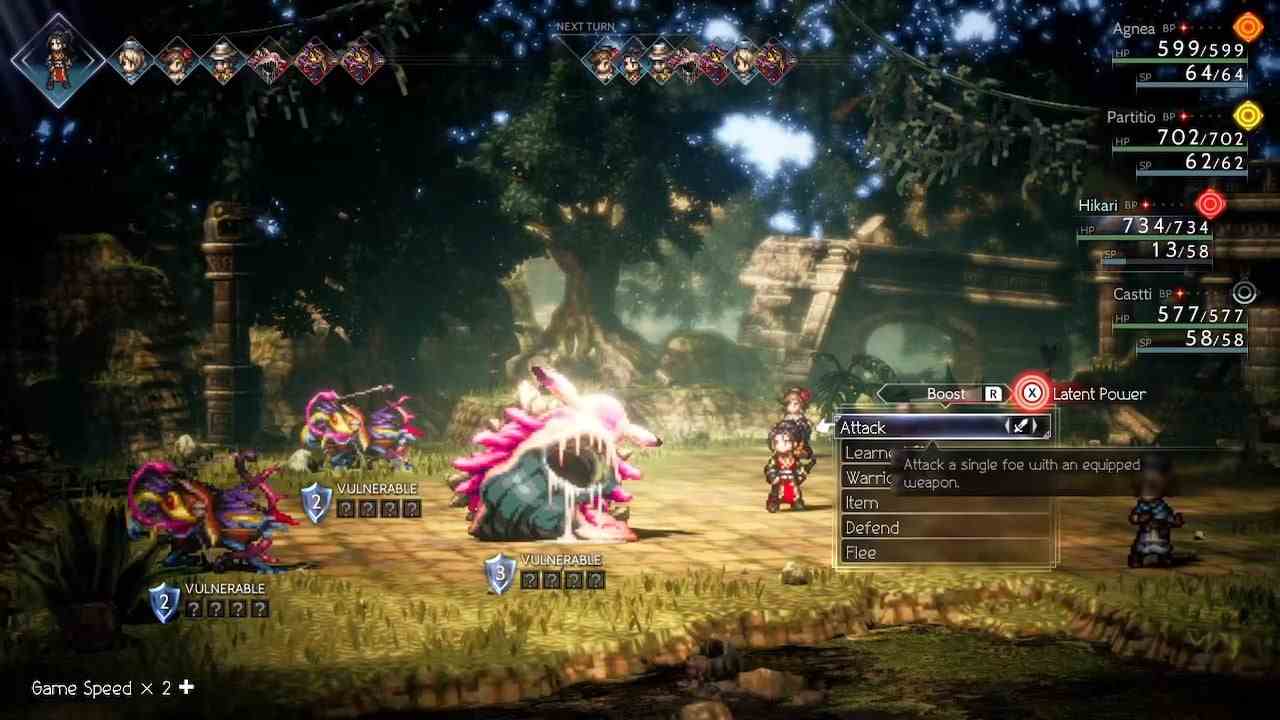 Combattre dans Octopath Traveler II