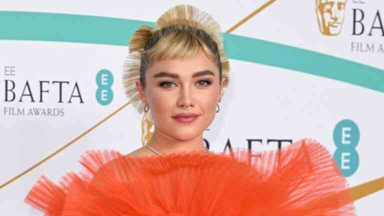 Florence Pugh attends the EE BAFTA Film Awards 2023 at The Royal Festival Hall on February 19, 2023 in London, England.