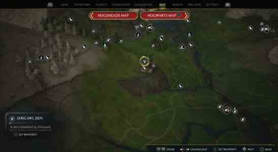 All Diricawl den locations in Hogwarts Legacy map