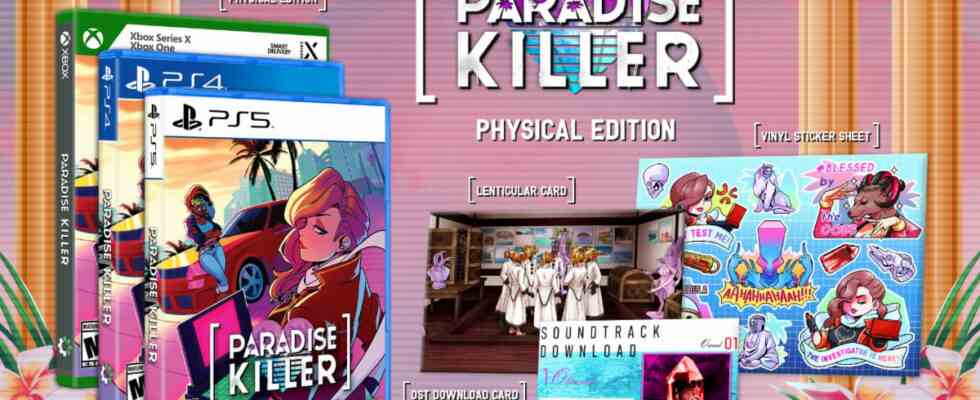 Les éditions physiques de Paradise Killer annoncées pour PS5, Xbox Series, PS4 et Xbox One