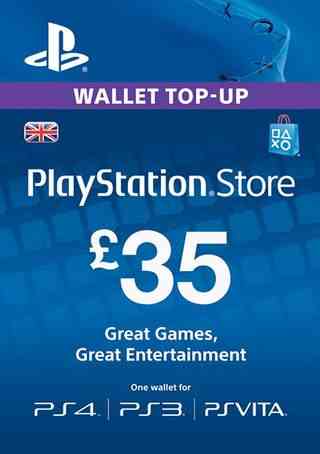 35 £ de recharge pour le portefeuille PlayStation Network