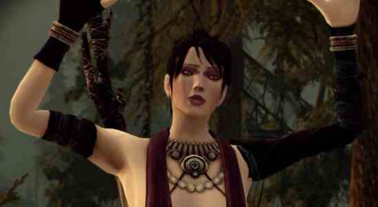 Dragon Age: Origins - Morrigan holds up her hands in exasperation