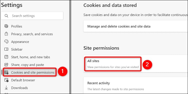 Sélectionnez Cookies et autorisations de site > Tous les sites. » width= »730″ height= »368″ src= »/pagespeed_static/1.JiBnMqyl6S.gif » onload= »pagespeed.lazyLoadImages.loadIfVisibleAndMaybeBeacon(this); » onerror= »this.onerror=null;pagespeed.lazyLoadImages.loadIfVisibleAndMaybeBeacon(this); »/></p>
<p>À côté de « Omegle » dans la liste, cliquez sur l’icône de flèche droite.</p>
<p><img loading=