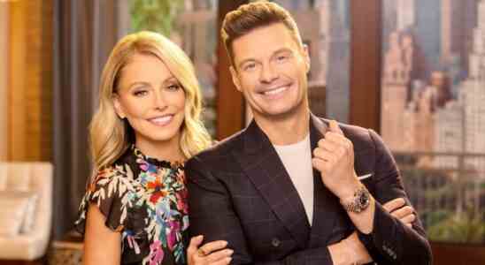 Kelly Ripa and Ryan Seacrest on Live with Kelly and Ryan.