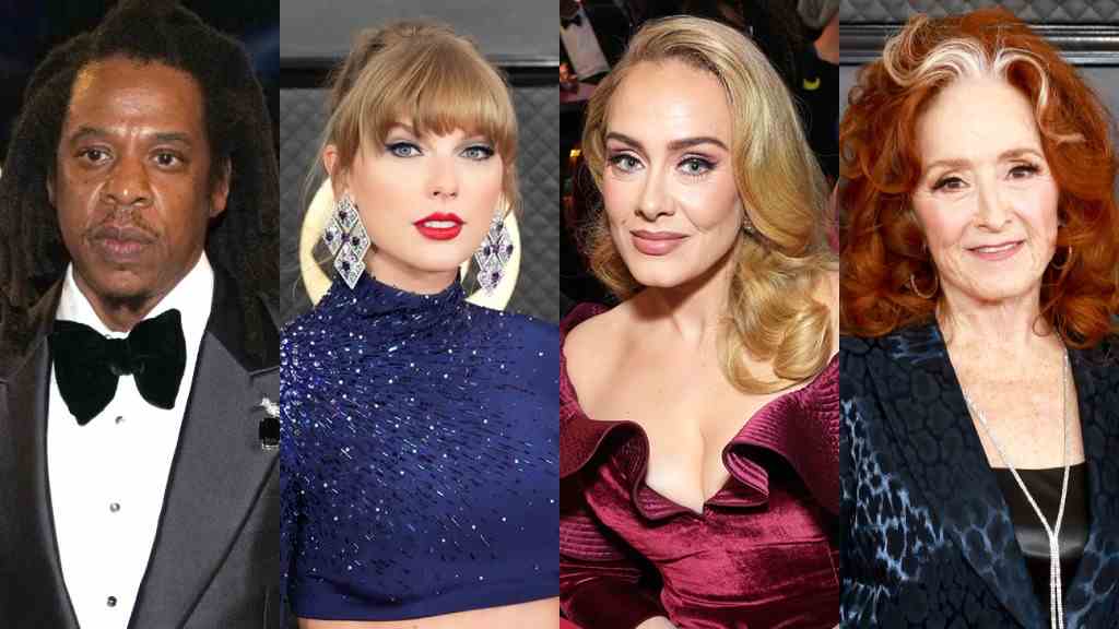 Grammys: Jay-Z Shut Out alors que Taylor Swift et Adele remportent un prix chacun et Bonnie Raitt surprend
