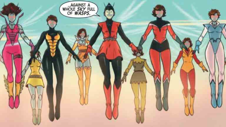 Janet et Nadia van Dyne affrontent tout un essaim de guêpes maléfiques dans Wasp #2