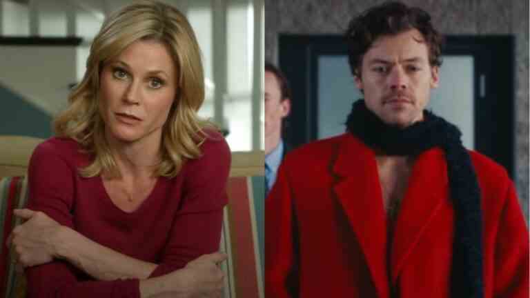 Julie Bowen de Modern Family tire sa photo avec Harry Styles à travers une enseigne de concert hilarante
