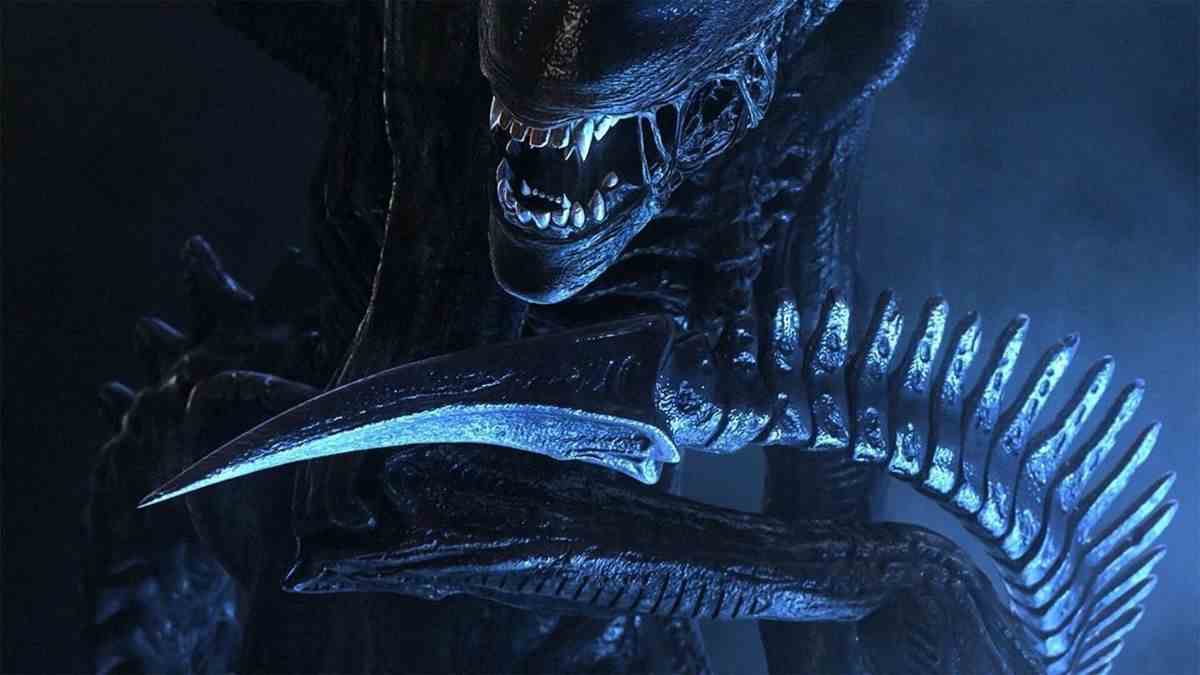 Une image du Xenomorph en gros plan, toutes les dents rugueuses et la queue hérissée.  Qui sait de quel film vient celui-ci ?  Peut-être n'importe lequel d'entre eux.