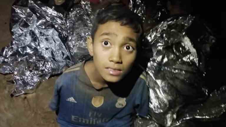 One of the 12 boys from a Thai soccer team stranded in a cave