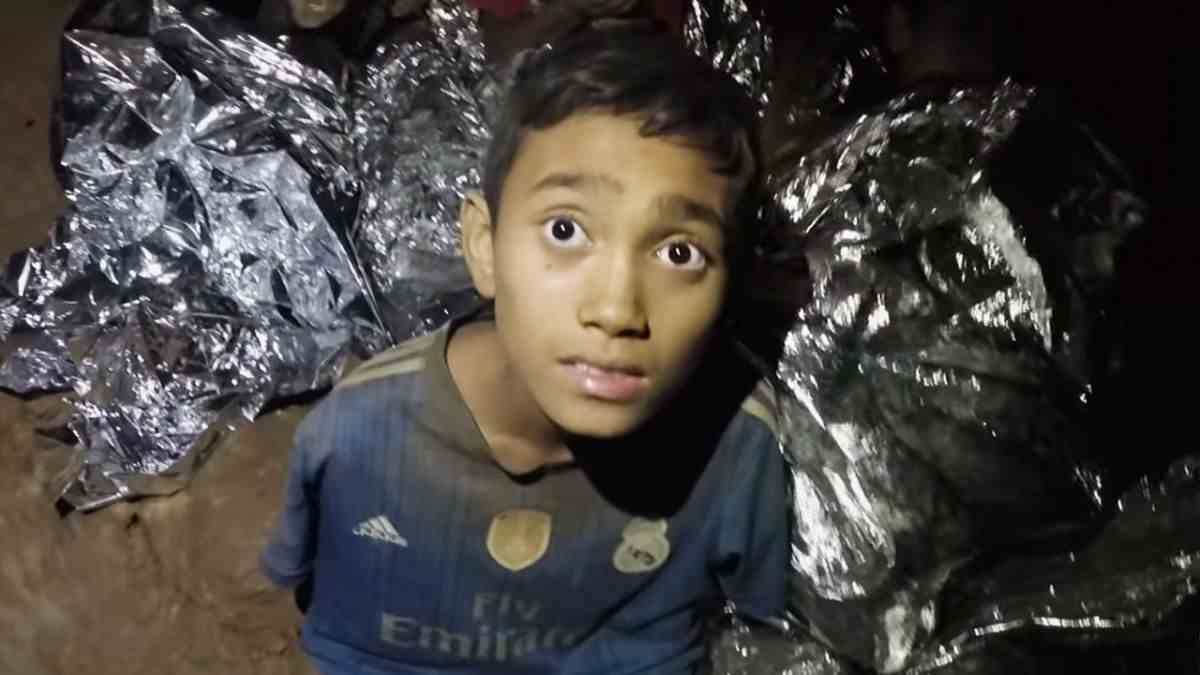 One of the 12 boys from a Thai soccer team stranded in a cave